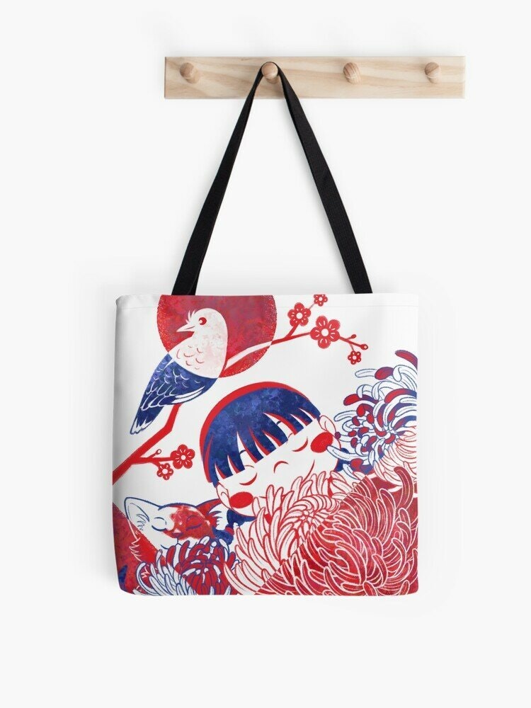 Generated image of the design on a full-print tote bag