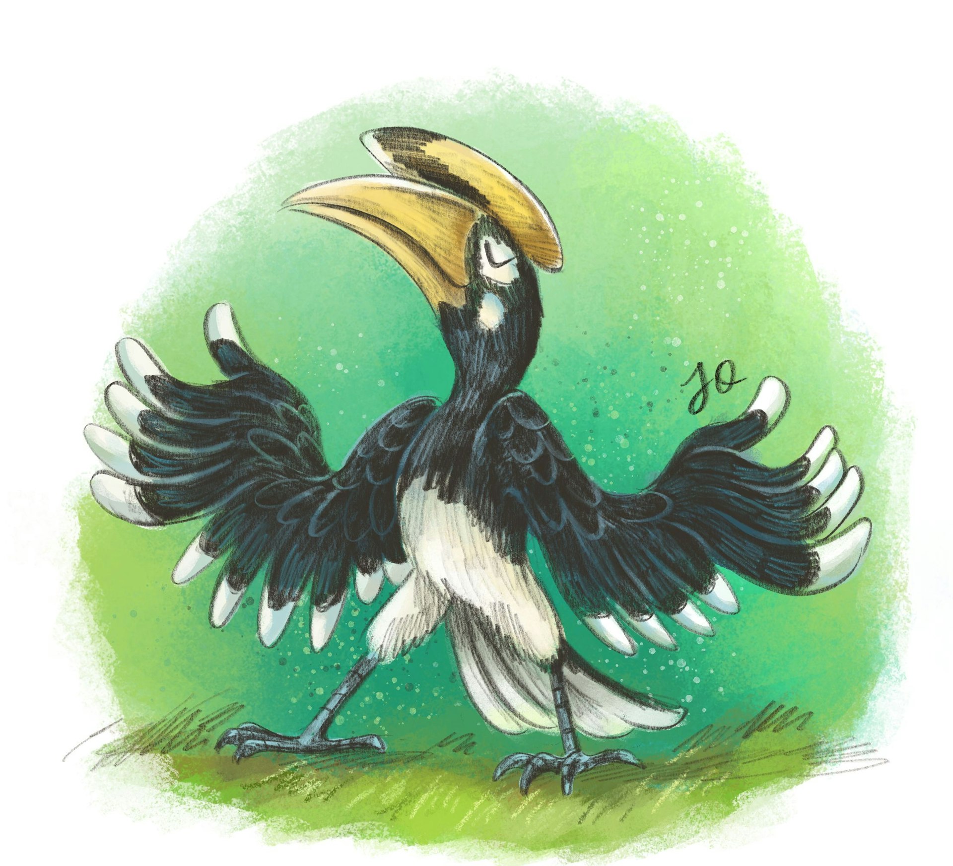 Character design of hornbill