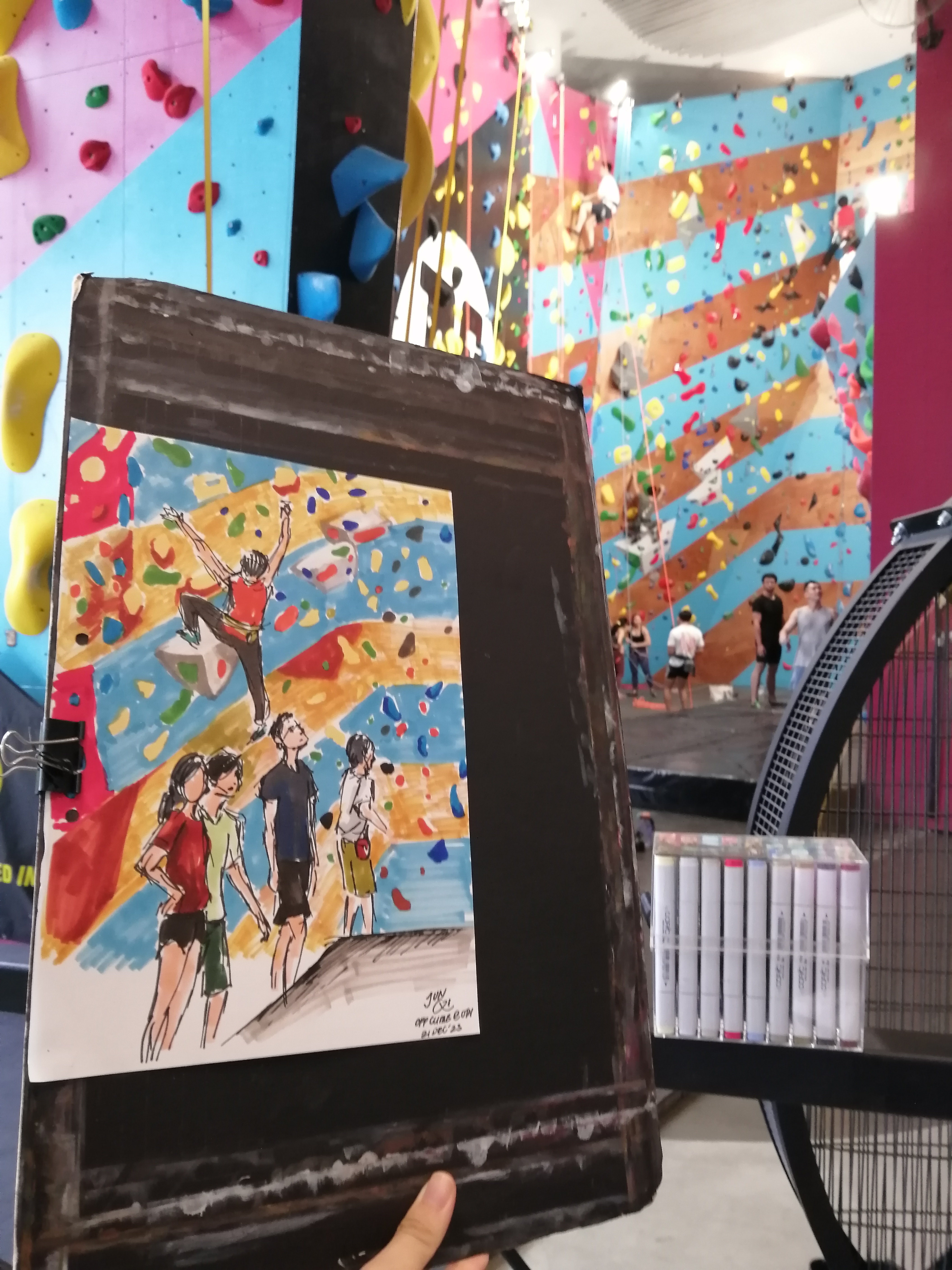 Photo of sketch juxtaposed with the actual place