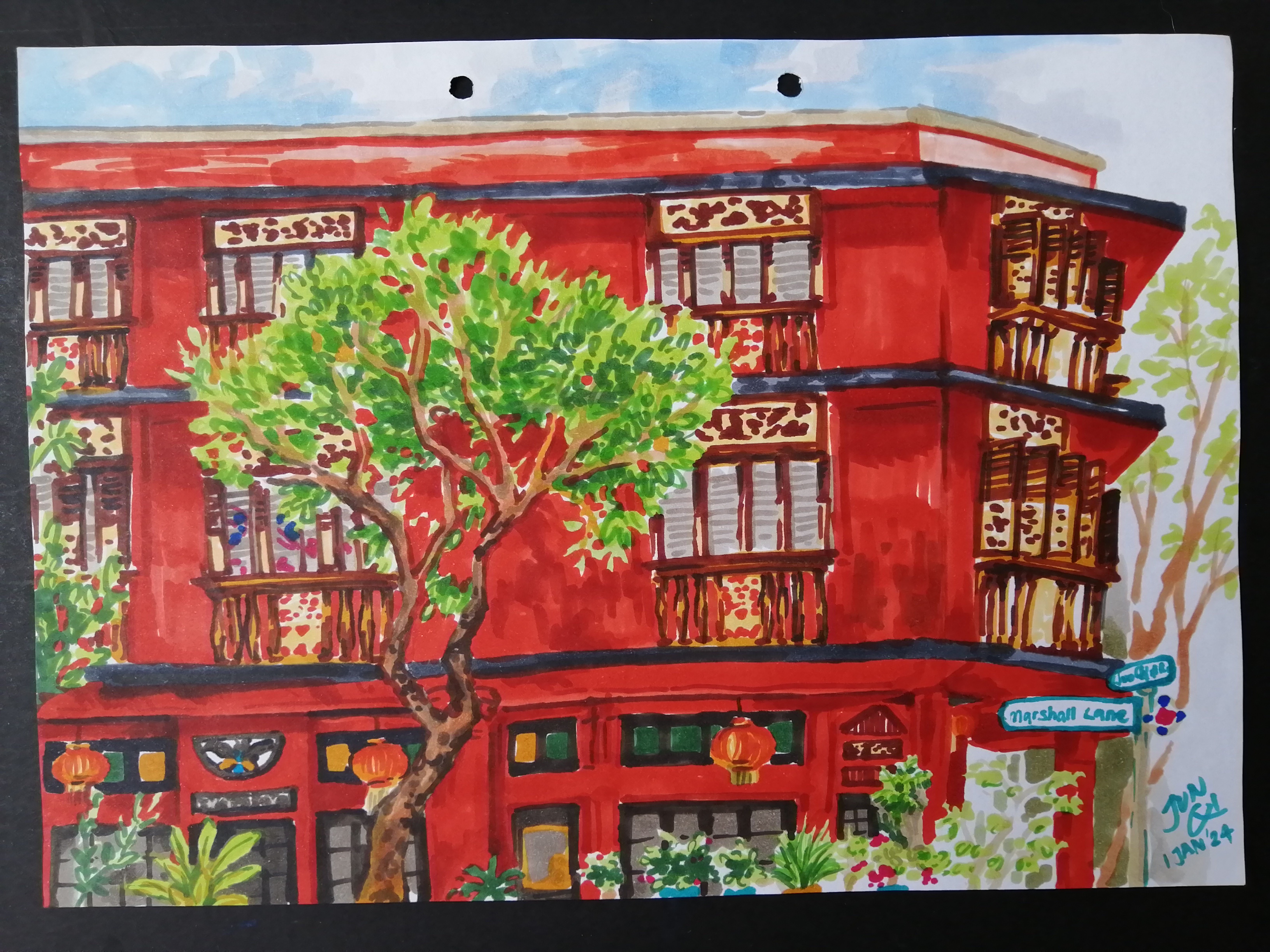 Sketch of the Blackearth Art Museum in Joo Chiat.