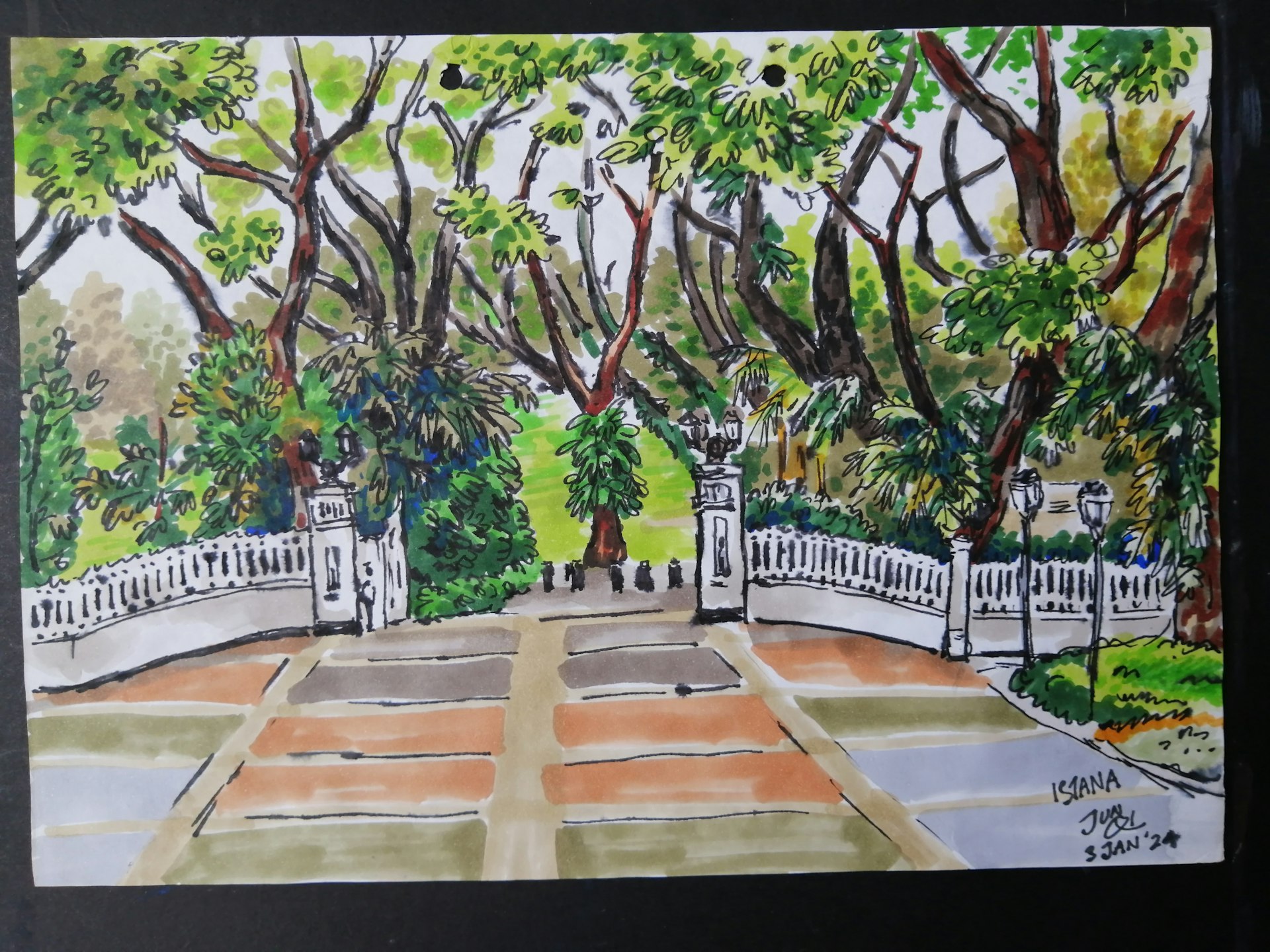 Sketch of the entrance to the Istana